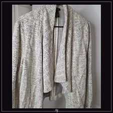 Lane Bryant Open Front Cardigan 18/20 Black & White Polyester Blend picture