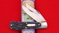 Great Eastern #72 Blue India Bone French Creek Trapper Knife 728226 GEC picture