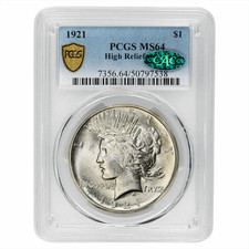 1921 High Relief Peace Dollar $1 PCGS MS 64 picture