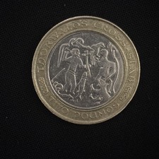 2002 ISLE OF MAN £2 TWO POUND COIN: THORWALD'S CROSS-SLAB picture