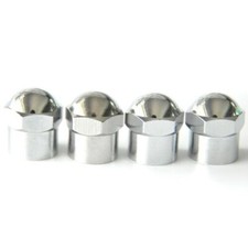 Set (4) Chrome Metal Valve Stem Caps Tire Caps Air Caps Brand New Quantity 4 picture