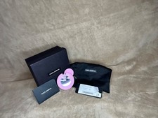 Dolce & Gabbana Pink Leather Keychain Key Ring Charm Mirror Gold Hardware Italy picture