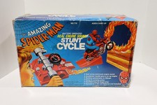 HTF Vintage 1979 Amico Amazing Spider-Man Stunt Cycle Set Shelf Up1 WITH BOX picture