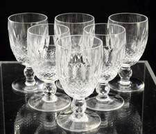 Set of 6 Waterford Cut Crystal Colleen 4 3/4 Inch Short Stem Claret Wine Glasses picture