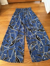 Women’s Sienna Sky Wide Leg Blue Floral Dress Pants XL picture