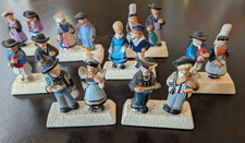 Vintage French Breton Folklore Figurines Lot 16 Brittany Costume 8 Pairs Clay picture