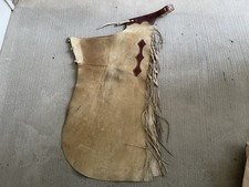 Vintage 32” To 36” Leather Cowboy Chaps Batwing Rodeo Western Custom Old West picture
