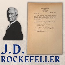 1925 John D. Rockefeller Signed TLS to Estate Groundskeeper, Pocantico Hills picture