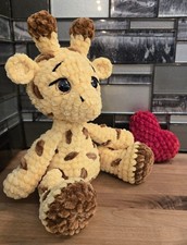 Crochet Giraffe & Heart Handmade Amigurumi Get Well Gift Chenille 10