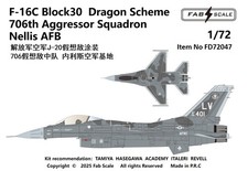 FAB FabScale 1/72 F-16C 706th Aggressor Squadron Nellis AFB Dragon Scheme Decals picture