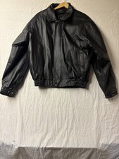 Oscar Piel Perfect Leather USA Black Jacket Size S picture