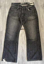 BKE Justin Denim Black Distressed Jeans Bootcut Western Men's Size 33x31 Buckle picture