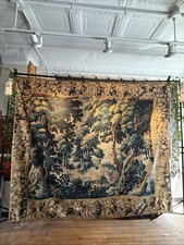Gorgeous Large 17th Century Verdure Tapestry Style Cotton Sateen Fabric Print picture