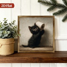 Vintage Black Cat Toilet Paper Wooden Sign Farmhouse Decor for Bathroom Cafe picture