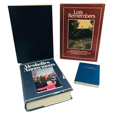 Alcoholics Anonymous Book Lot Lois Remembers AA Editions 3 4 Lrg Prnt Hard/Dust picture