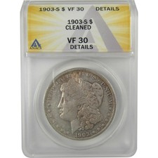 1903 S Morgan Dollar VF 30 Details ANACS Silver $1 Coin SKU:I21746 picture