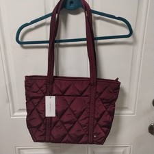Vera Bradley Small Vera Tote Fig Ultralight Quilted Shoulder Bag NWT MSRP $125 picture
