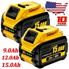 1-2PACK 15.0Ah For DeWALT DCB609 FlexVolt 20V/60V MAX Lithium-Ion Battery DCB615 picture