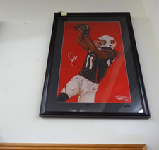 huge Larry Fitzgerald autograph photo w/ Beckett COA SSP 8/11 framed matted picture