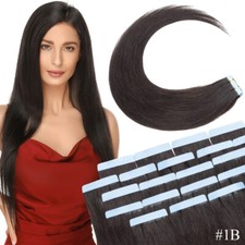 Mini Tape In Real Remy Human Hair Extensions Skin Weft Straight Blonde Hairpiece picture