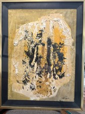 Kupczywik Abstract Mixed Media Collage Framed Original Signed 1961 Art picture