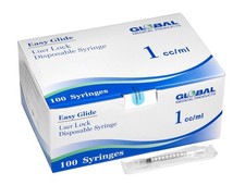 Global Medical Products - Easy Glide 1cc Luer Lock Syringe (No Needle) - QTY 100 picture