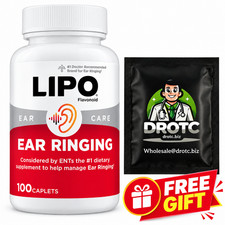 Lipo Flavonoid Tinnitus Relief For Ringing Ears 100 CT + Free Eye Wipe Exp 06/27 picture