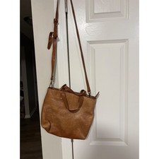 Madewell Transport Crossbody Bag English Saddle Brown Leather Zip Top Tote picture