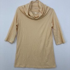 Stephanie B size Large Light Orange Cowl Neck Ultra Soft Pima Cotton Top picture