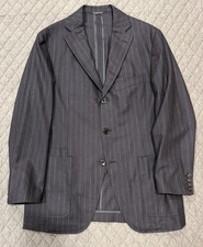 Drake's London Made In Italy WO/WS Navy Chalkstripe Blazer 38R EU48R picture