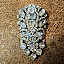 Vintage Eisenberg Original Art Deco Rhinestone Fur Clip Signed 1930s Pot Metal picture