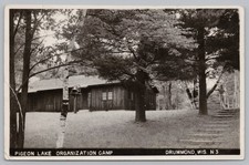 RPPC Pigeon Lake Organization Camp Drummond WI Wisconsin Real Photo Postcard picture