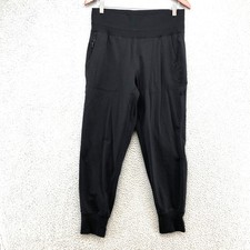 Athleta Venice Jogger Women Medium Black High Rise Zip Pocket Athletic Pant picture