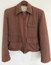 Vintage 1950s Hercules Sears Work Jacket Brown Workwear Quilted Lined fits S-M picture