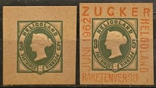 Heligoland Queen Victoria + Zucker Rocketmail Experiement 1962 Ovpt Cut Squares picture