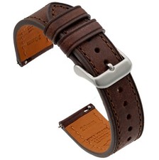 Italian Leather Watch Band - Full-Grain Leather - Dark Brown - 18, 20 or 22mm picture