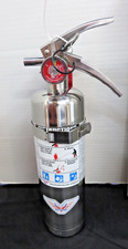 🧯NEW 2026- 2 ½lb CHROME/STAINLESS STEEL ABC FIRE EXTINGUISHER W/VEHICLE BRACKET picture