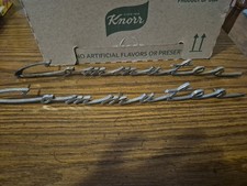 PAIR OF VINTAGE MERCURY  COMMUTER EMBLEM SCRIPT 1014425 OEM 14