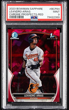 Bowman 2023 Sapphire Chrome Prospects Leandro Arias 1st Red #BCP-84 /10 PSA 9 picture