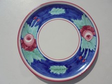 Vietri Solimene Italy Hand Painted Roses Cake Plate 11 3/4