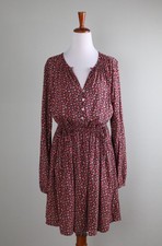 ANN TAYLOR LOFT NWT $89 Floral Shirred Drawstring Tie Waist Dress Size XS picture