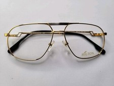 VINTAGE HILTON LONDON EYEWEAR EXCLUSIVE 02 527 24KT GOLD SLV OPTICAL 58-14-140 picture