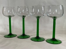 Vintage Luminarc Emerald Green Stem Wine Glass French Alsace/Rhine Glass France picture