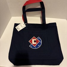 ESPRIT Throw-back 90's Style Navy Blue Red Canvas Logo Tote Authentic NWT picture