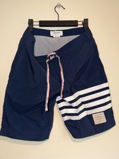 Thom Browne 4 Bar Swim Trunks Navy White Stripe Mens Size 1 Small Made in Italy picture