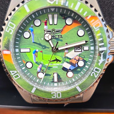 Invicta Pro Diver Men’s Quartz Analog Green Dial Date 100m 40mm Steel G Bracelet picture