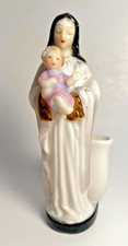 Vintage Mid Century Ceramic Madonna & Child Planter Rosary Holder Japan 1950s picture