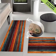 2D Flat, 2D Flat, 2D Flat Wood Grain Rubber Bath Mat Nonslip Absorbent Diatom picture