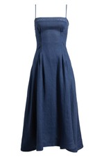 NWT, Reformation Pomona Sleeveless Linen Midi Dress in Navy Sz 10 #MD2357 picture