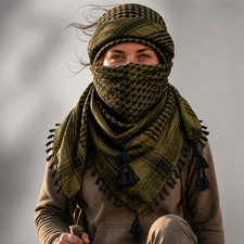 Military Shemagh Tactical Desert Scarf – Soft Woven Cotton Keffiyeh Head Wrap picture